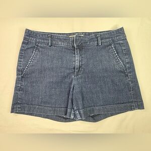 Banana Republic Hampton Fit Blue Jean Shorts Flat Front Size 6